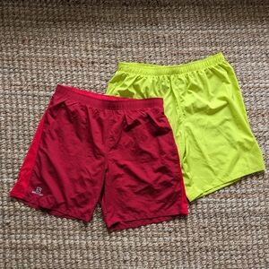 Merrell/Salomon Mens Running Shorts XL Lime/Red